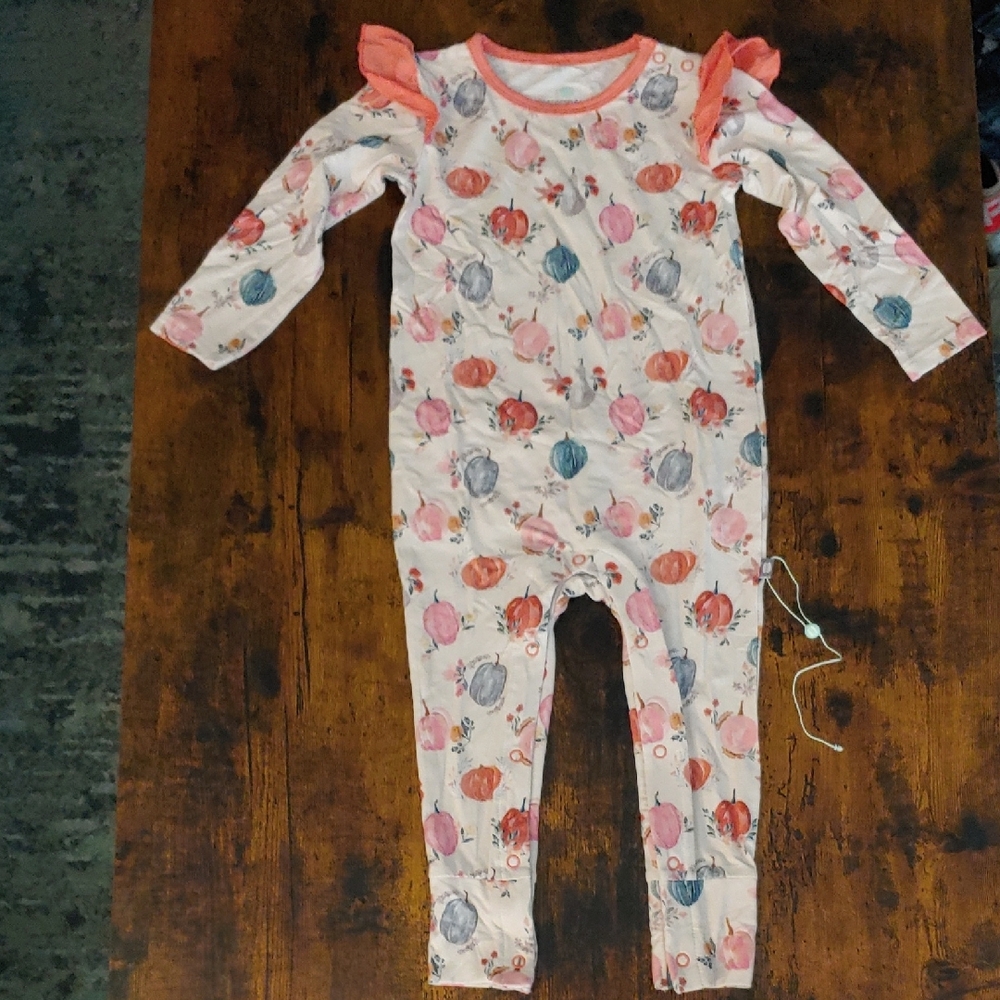BNWT Macaroon & Me 2T Bamboo Zippy Pumpkins Girl Great For Fall Adorable